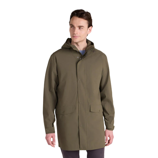 Khaki Green - Front - Animal Mens Hyde Long Waterproof Jacket