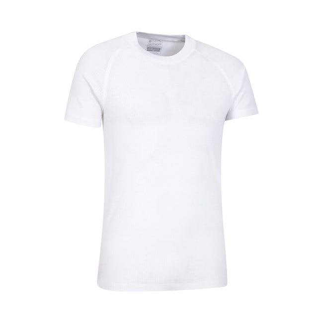 White - Back - Mountain Warehouse Mens Talus Round Neck Short-Sleeved Thermal Top