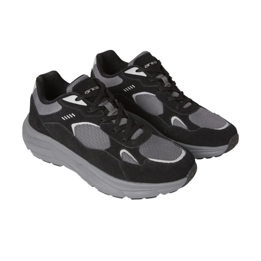 Dark Grey - Front - Animal Mens Ezra Leather Everyday Trainers