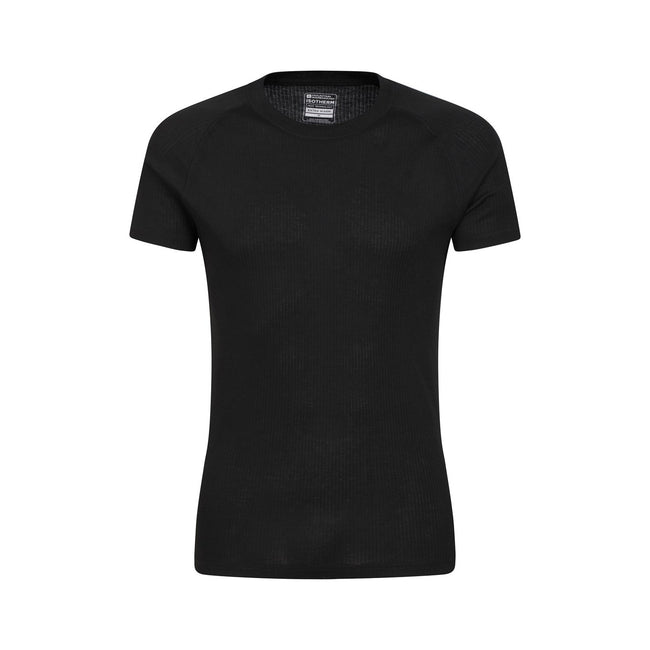 Black - Front - Mountain Warehouse Mens Talus Round Neck Short-Sleeved Thermal Top