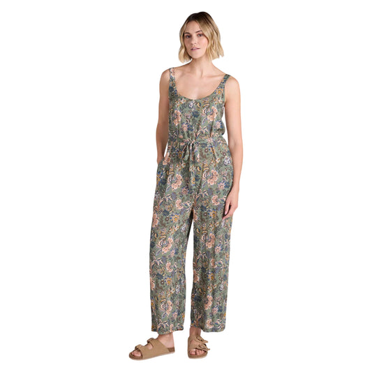 Light Khaki - Front - Animal Womens-Ladies Flora EcoVero Capri Jumpsuit