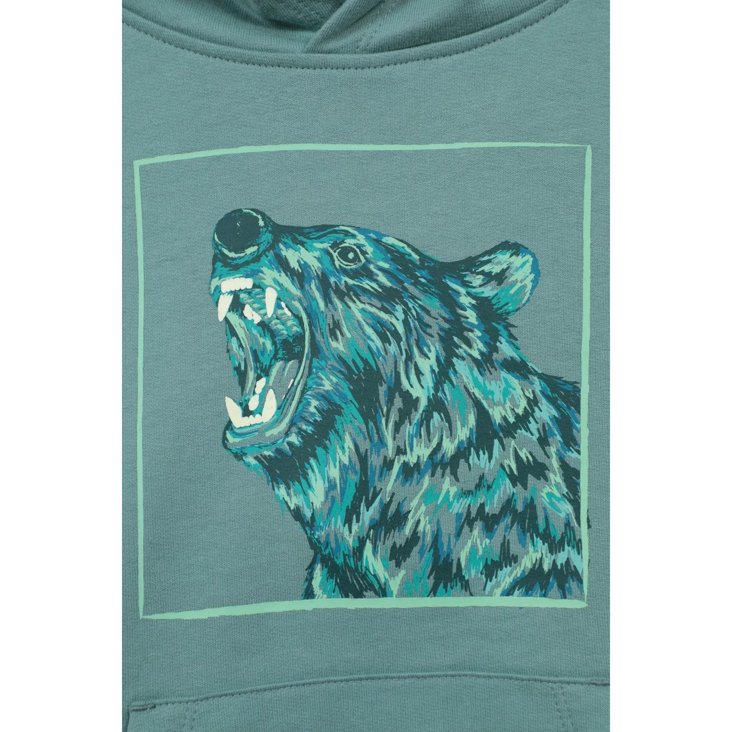 Light Blue - Pack Shot - Mountain Warehouse Childrens-Kids Bear Glow In The Dark Hoodie