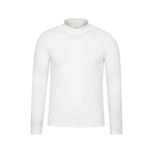 White - Front - Mountain Warehouse Mens Plain Long-Sleeved Rash Top