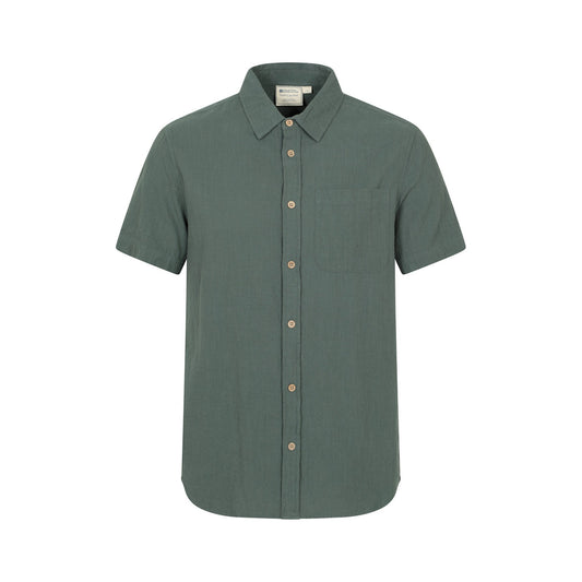 Green - Front - Mountain Warehouse Mens Palm Textured Short-Sleeved Shirt