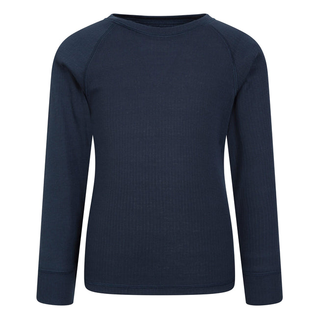 Navy - Front - Mountain Warehouse Childrens-Kids Talus Round Neck Base Layer Top