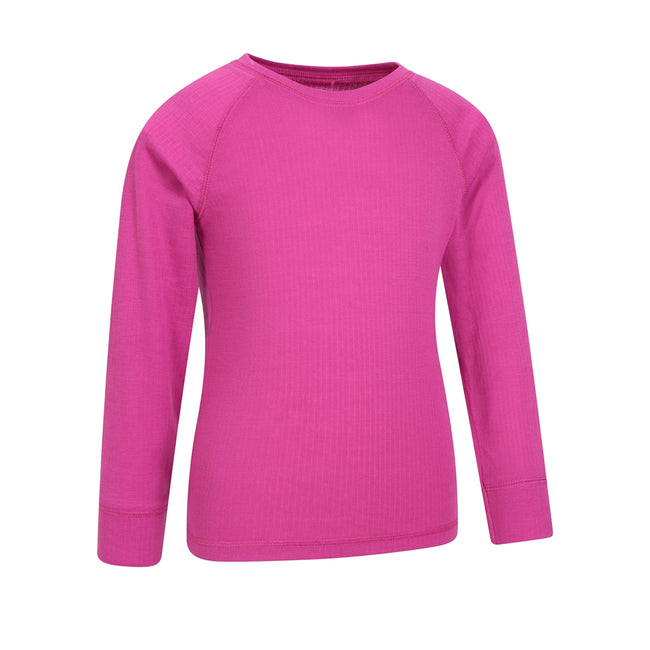 Pink - Back - Mountain Warehouse Childrens-Kids Talus Round Neck Base Layer Top