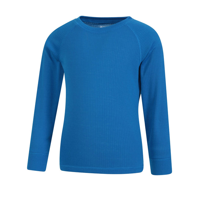 Cobalt - Side - Mountain Warehouse Childrens-Kids Talus Round Neck Base Layer Top