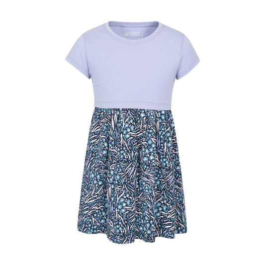Purple - Front - Mountain Warehouse Girls Petal Abstract Midi Dress