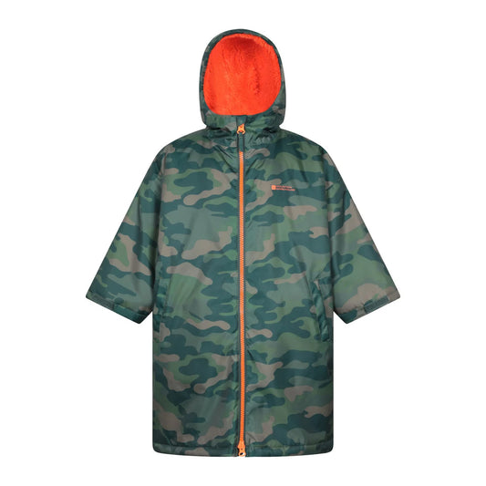 Green - Front - Mountain Warehouse Childrens-Kids Tidal Camouflage Waterproof Changing Robe