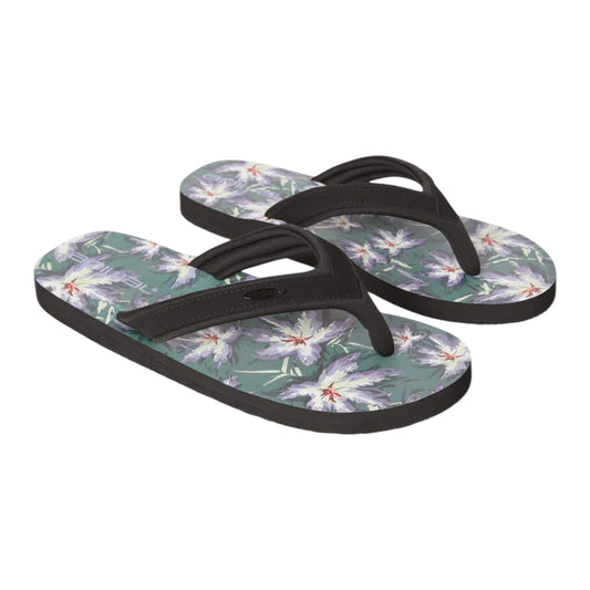 Dark Green - Front - Animal Mens Jekyl Leaves Logo Flip Flops