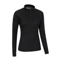 Black - Back - Mountain Warehouse Womens-Ladies Talus Zip Neck Long-Sleeved Thermal Top