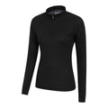 Black - Side - Mountain Warehouse Womens-Ladies Talus Zip Neck Long-Sleeved Thermal Top