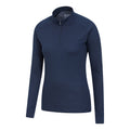 Navy - Side - Mountain Warehouse Womens-Ladies Talus Zip Neck Long-Sleeved Thermal Top