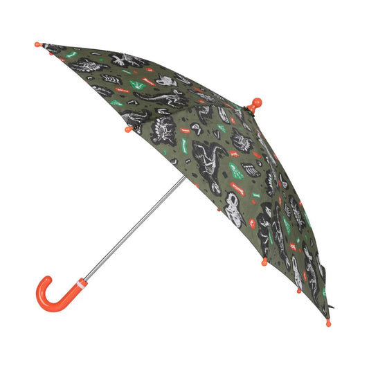 Dark Green - Front - Mountain Warehouse Childrens-Kids Dinosaur Skeleton Folding Umbrella