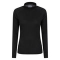 Black - Front - Mountain Warehouse Womens-Ladies Talus Zip Neck Long-Sleeved Thermal Top