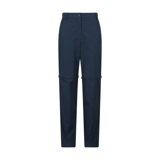 Navy - Front - Mountain Warehouse Womens-Ladies Delta Stretch Zip-Off Trousers