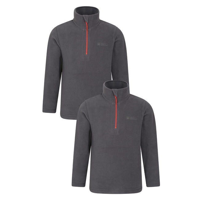 Grey - Front - Mountain Warehouse Childrens-Kids Camber Fleece (Pack of 2)