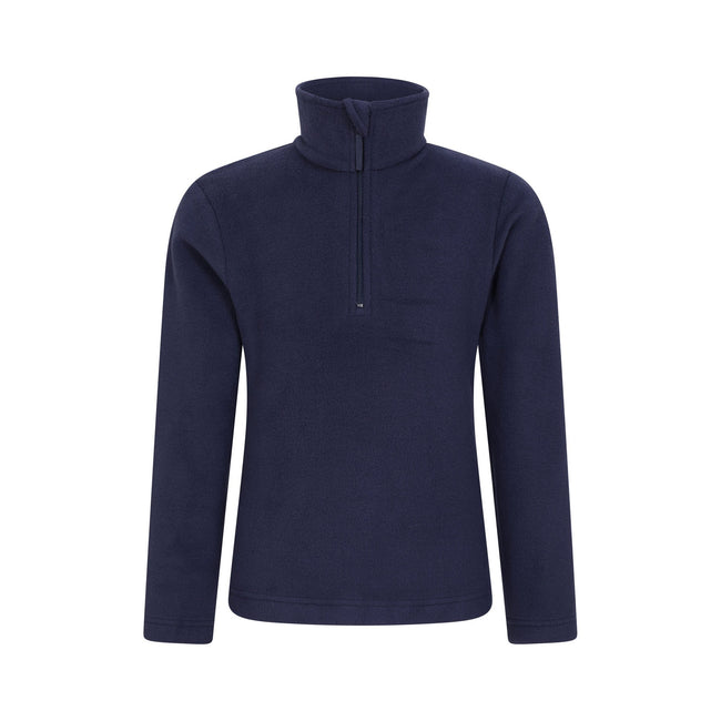 Navy - Close up - Mountain Warehouse Childrens-Kids Camber Fleece (Pack of 2)