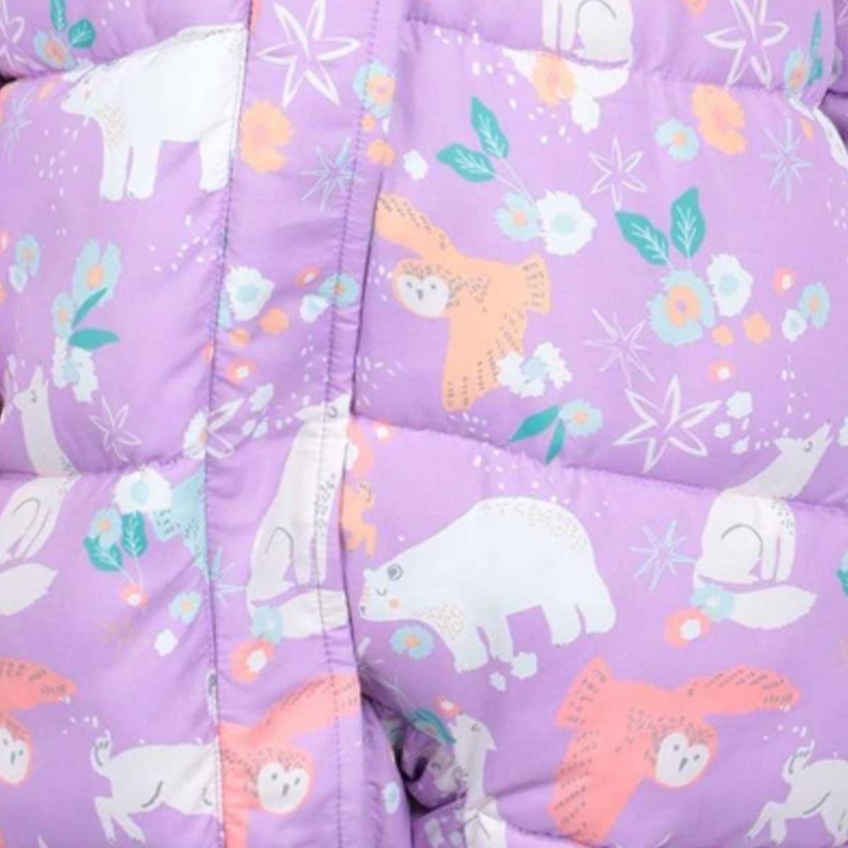 Bright Pink - Lifestyle - Mountain Warehouse Toddler Frosty Woodland Animals Padded Snowsuit