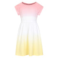 Pink-White-Yellow - Front - Mountain Warehouse Girls Penelope Ombre Organic Dress
