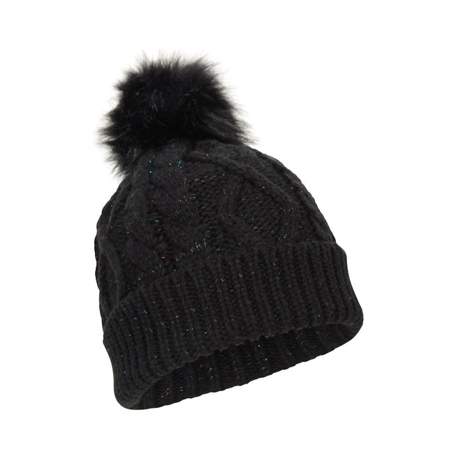 Black - Side - Mountain Warehouse Womens-Ladies Storm Waterproof Beanie