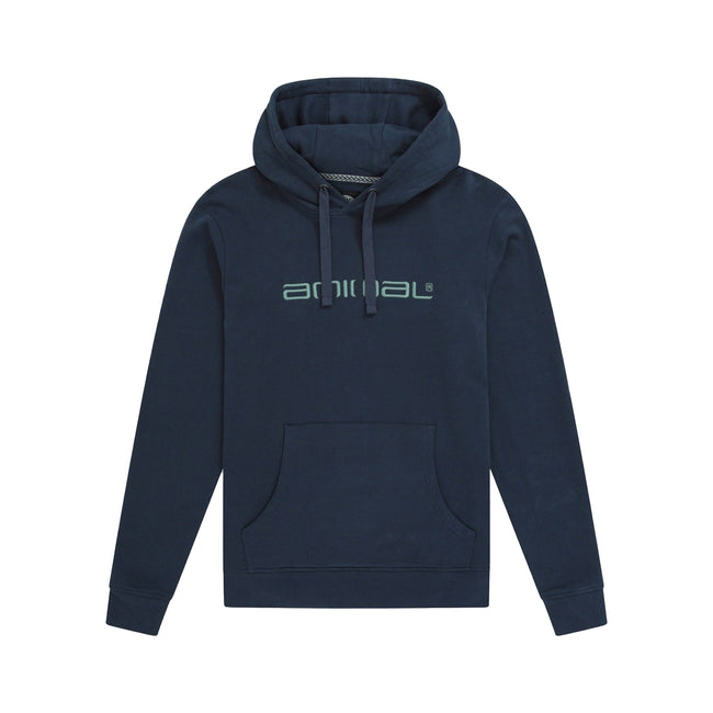 Navy - Front - Animal Mens Driver Logo Organic Hoodie