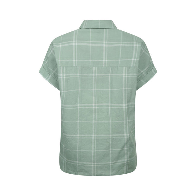 Khaki - Back - Mountain Warehouse Womens-Ladies Palm Checked Relaxed Fit Shirt