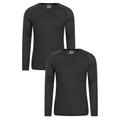 Dark Grey - Front - Mountain Warehouse Mens Talus Base Layer Top (Pack of 2)