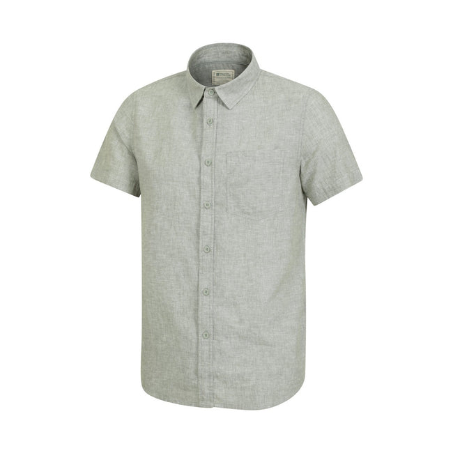 Green - Side - Mountain Warehouse Mens Lowe Linen Blend Shirt