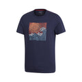 Navy - Side - Mountain Warehouse Mens Tidal Wave Organic Cotton T-Shirt