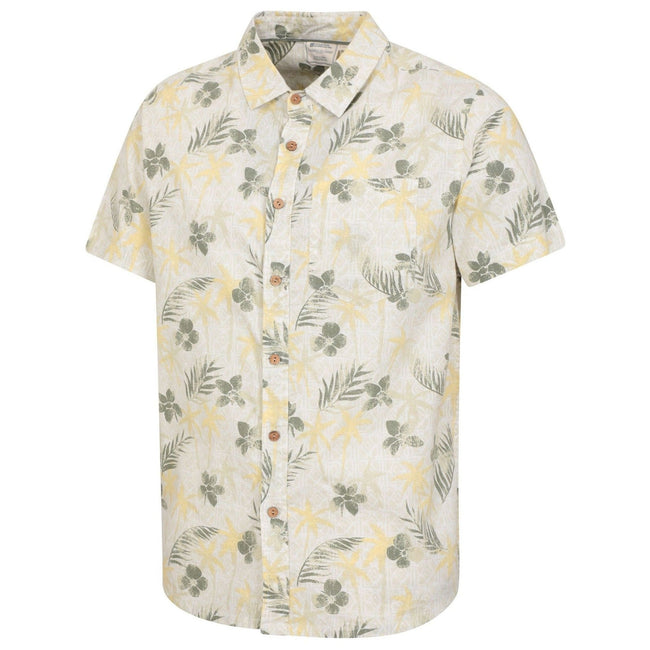 Khaki - Side - Mountain Warehouse Mens Tropical Short-Sleeved Shirt