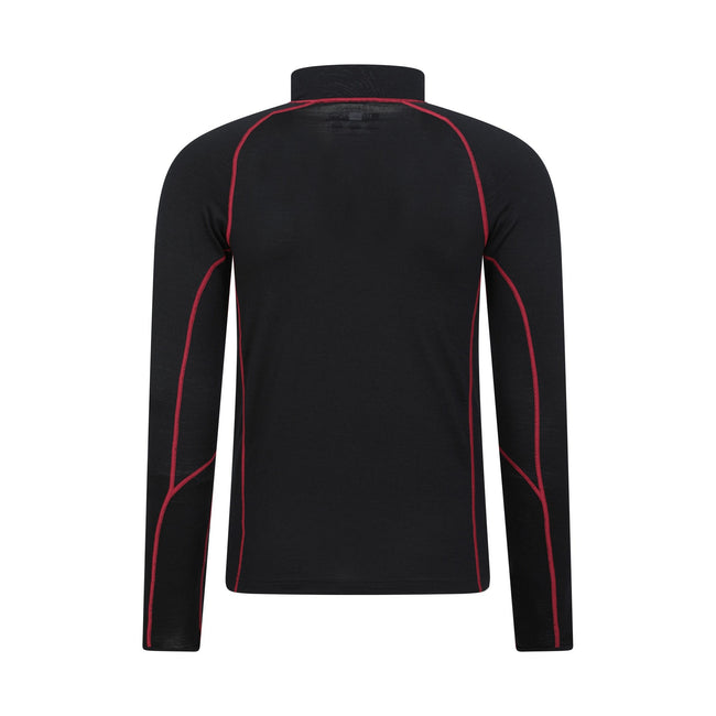 Red - Back - Mountain Warehouse Mens Asgard III Merino Wool Thermal Top