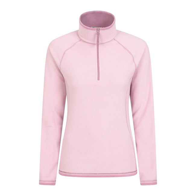 Dark Pink - Front - Mountain Warehouse Womens-Ladies Montana Half Zip Fleece Top