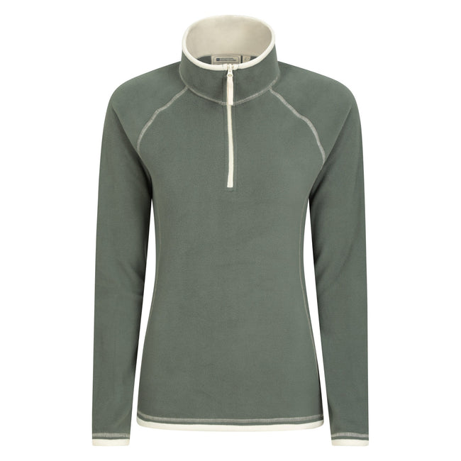 Dark Green - Back - Mountain Warehouse Womens-Ladies Montana Half Zip Fleece Top