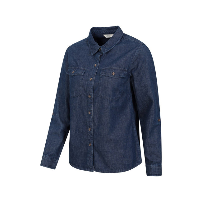 Blue - Side - Mountain Warehouse Womens-Ladies Darla Denim Shirt