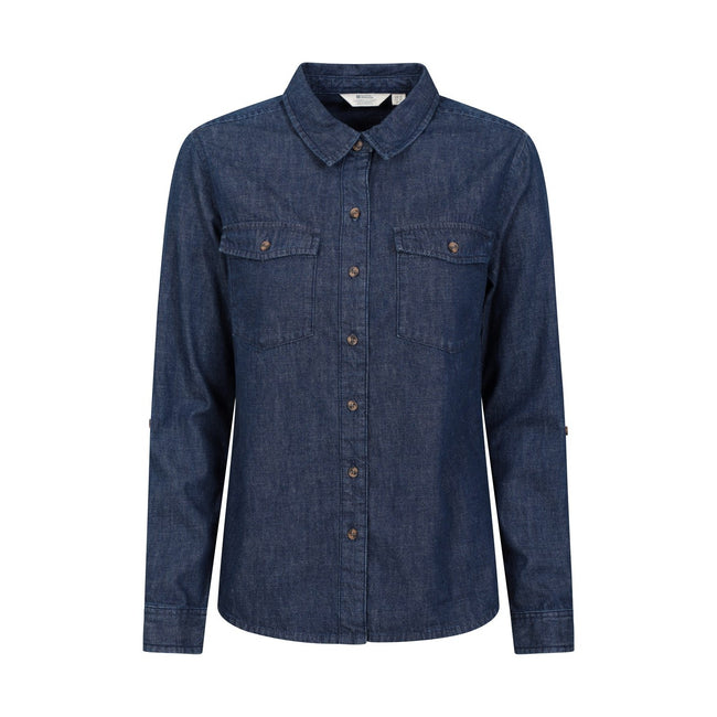 Blue - Front - Mountain Warehouse Womens-Ladies Darla Denim Shirt