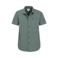 Green - Pack Shot - Mountain Warehouse Mens Coconut Slub Short-Sleeved Shirt