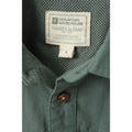 Green - Close up - Mountain Warehouse Mens Coconut Slub Short-Sleeved Shirt