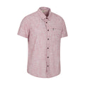 Red - Side - Mountain Warehouse Mens Coconut Slub Short-Sleeved Shirt