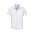 White - Pack Shot - Mountain Warehouse Mens Coconut Slub Short-Sleeved Shirt