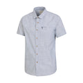 Blue - Side - Mountain Warehouse Mens Coconut Slub Short-Sleeved Shirt