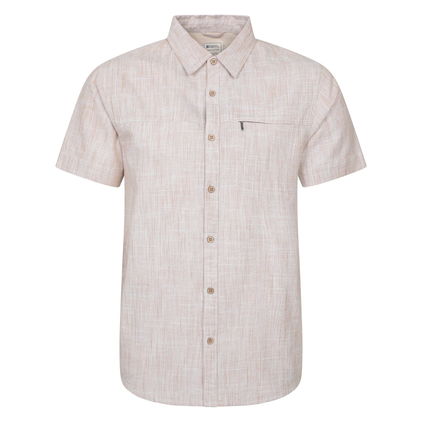 Yellow - Close up - Mountain Warehouse Mens Coconut Slub Short-Sleeved Shirt