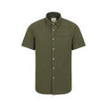 Khaki Green - Front - Mountain Warehouse Mens Coconut Slub Short-Sleeved Shirt