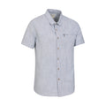 Blue - Lifestyle - Mountain Warehouse Mens Coconut Slub Short-Sleeved Shirt