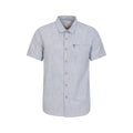 Blue - Front - Mountain Warehouse Mens Coconut Slub Short-Sleeved Shirt