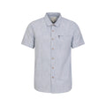 Denim - Front - Mountain Warehouse Mens Coconut Slub Short-Sleeved Shirt
