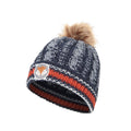 Navy - Side - Mountain Warehouse Childrens-Kids Badge Pom Pom Beanie