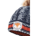 Navy - Close up - Mountain Warehouse Childrens-Kids Badge Pom Pom Beanie