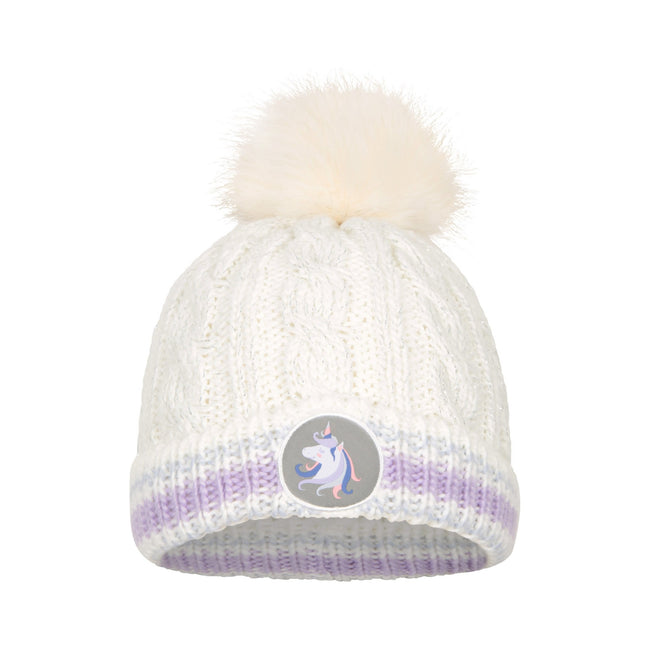 White - Front - Mountain Warehouse Childrens-Kids Unicorn Pom Pom Beanie