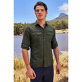 Khaki Green - Front - Mountain Warehouse Mens Navigator II UV Protection Shirt